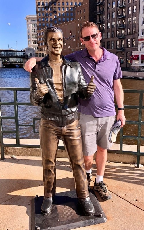 The Bronz Fonz sculpture